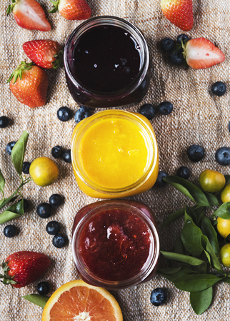 Three types of homemade jams