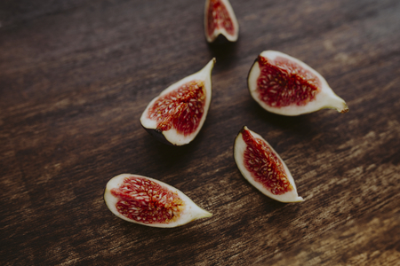 Fresh organic fig on a wooden table