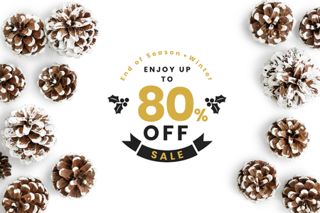 80% Christmas sale sign mockup