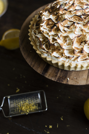 Lemon meringue pie food photography