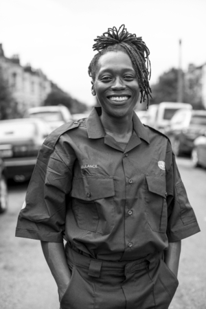 Portrait of female paramedic in uniform