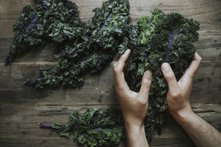 Closeup of fresh green kale