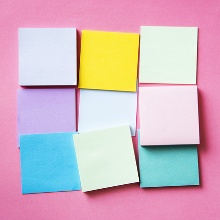 Blank pieces of colorful cards