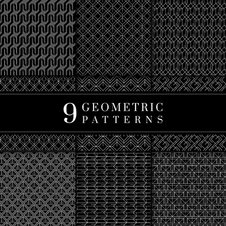 Set of geometric patterned backgrounds vector