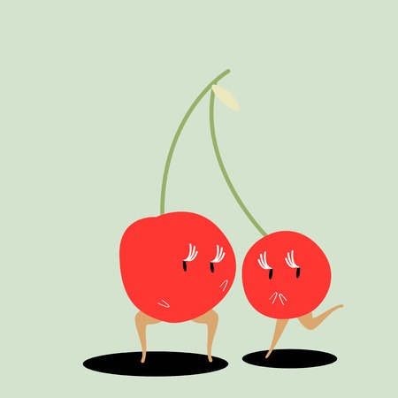 A pair of cherries cartoon vector