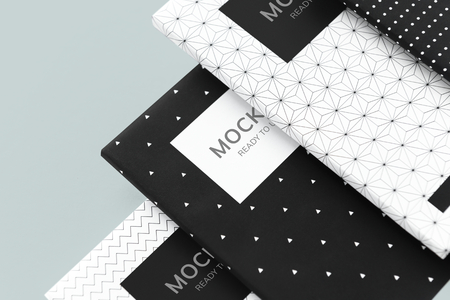 Black and white patterned notebook mockups