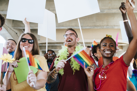 Cheerful gay pride and lgbt festival