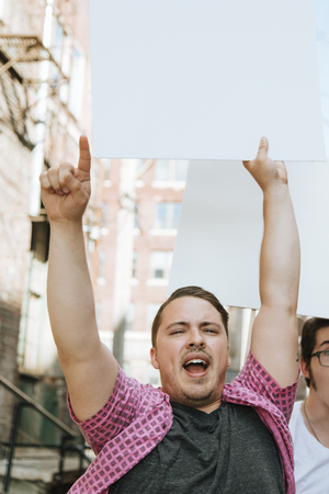 Colorful protester at a rally