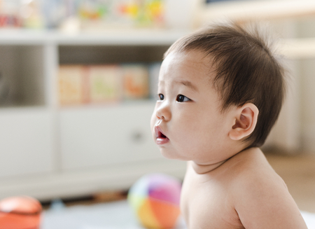Closeup of a cute Asian baby