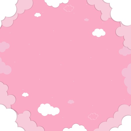 Pink sky with clouds wallpaper vector