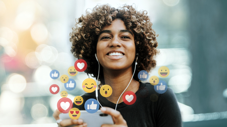 Girl watching a social media live stream