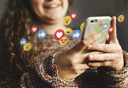 Girl watching a social media live stream