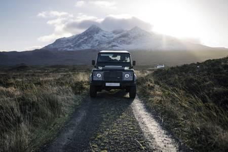 Car parked at Glen Etive, Scotland