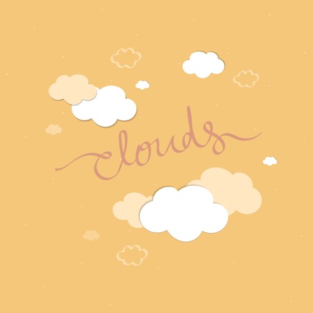 Yellow sky with clouds patterned background vector