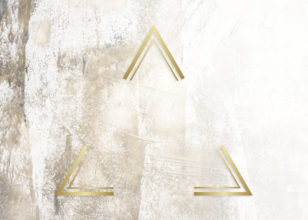 Golden framed triangle on a grunge texture
