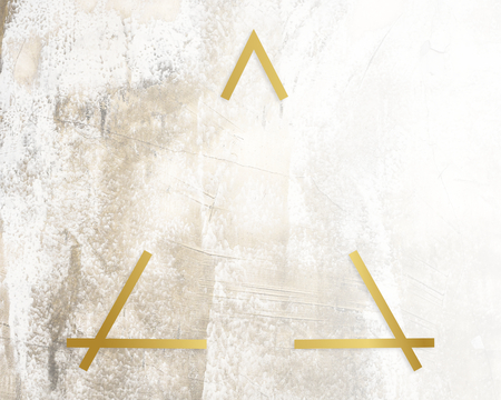 Golden framed triangle on a grunge texture