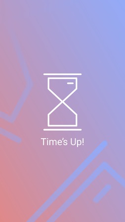 Hourglass with time up vector