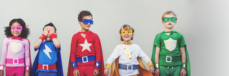 Superhero kids with superpowers