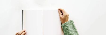 Blank book mockup website banner template