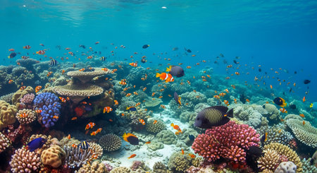 Coral reef and fish in the Red Sea. Egypt, Africaの素材