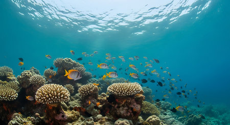 Tropical coral reef and fish in the Red Sea, Egyptの素材