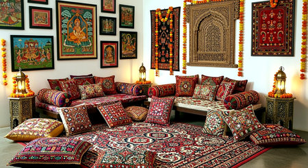Interior of the living room in the old house in Sharm El Sheikh, Egyptの素材