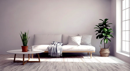 interior with sofa. 3d illustration , 3d renderの素材