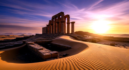 Temple of Poseidon in the Valley of the Temples, Agrigento, Sicily, Italyの素材