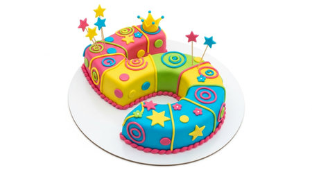 Birthday cake isolated on white background with clipping path and path includedの素材