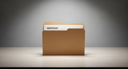 Folder with the word compliance on a grey background. 3D renderingの素材