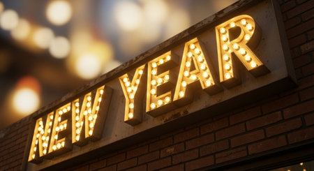 A neon sign on a wall in New York City.の素材