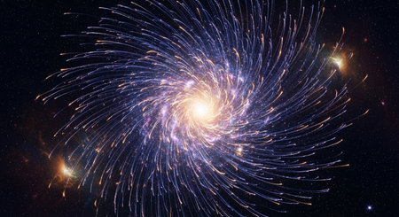 Galaxy in outer space. Abstract space background. 3D renderingの素材