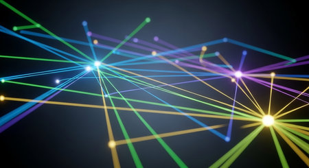 abstract network technology concept background, 3d rendering computer generated imageの素材