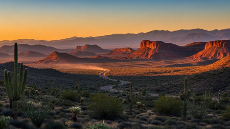 Sunset at Valley of Fire State Park in Nevada, United Statesの素材
