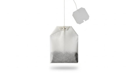Tea bag isolated on white background with copy space for your text.の素材