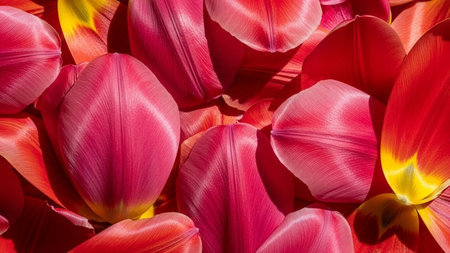 Colorful tulip flowers as a background, close-up.の素材