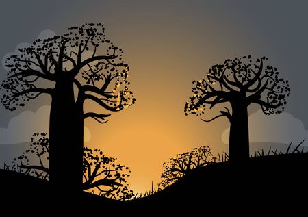 Vector image, background beautiful sunsetのイラスト素材