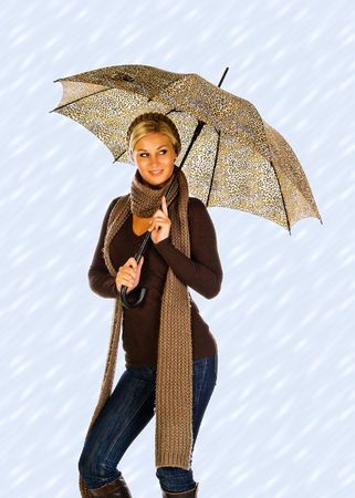 woman with an umbrellaの写真素材
