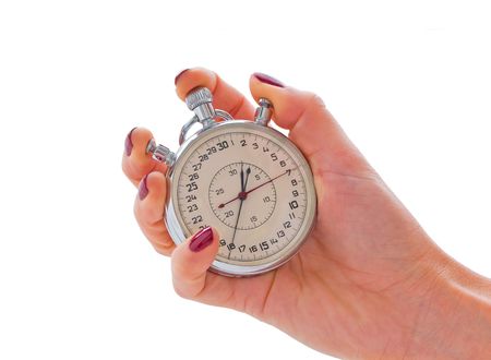 Stop-watch in a handの写真素材