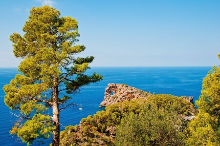 natural rocky arch  Mallorca island, Spain の写真素材