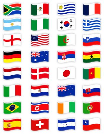 flags of countries which play the soccer championship 2010のeditorial素材
