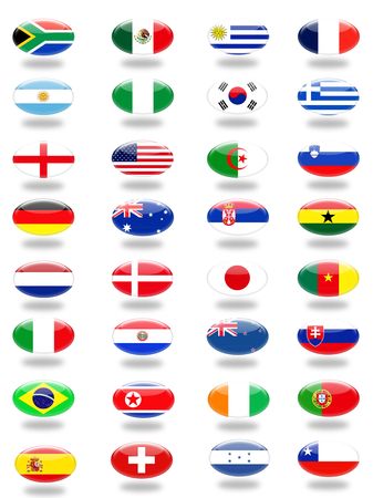 flags of countries which play the soccer championship 2010のeditorial素材