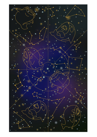 Cute Space sharks wallpapersのイラスト素材