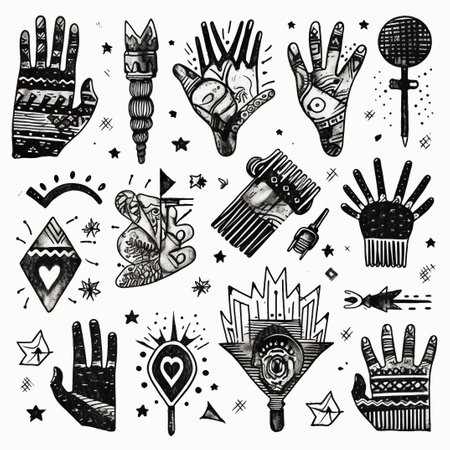 Set of hand drawn doodle elements. Hand drawn illustration.の写真素材
