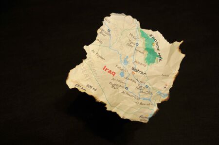 Map Of Iraq On Black Background