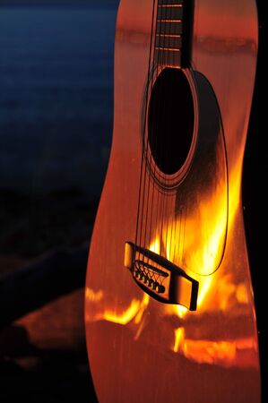 Flames In Guitarの写真素材