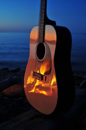 Fireside Guitarの写真素材