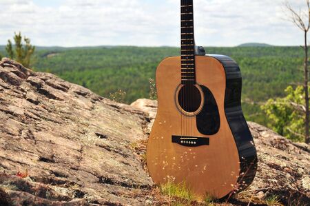 Music Mountain Top Guitarの写真素材