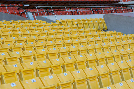 Empty seats at stadiumの写真素材