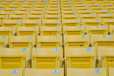 Empty seats at stadiumの写真素材